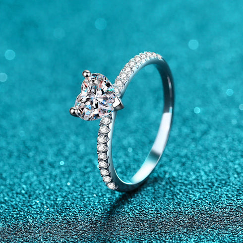 Heart Shaped Moissanite Promise Ring for Her Eda